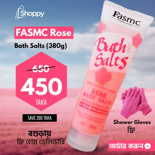 Fasmc Professional Rose Bath Salt Body Massage Scrub (380g)
